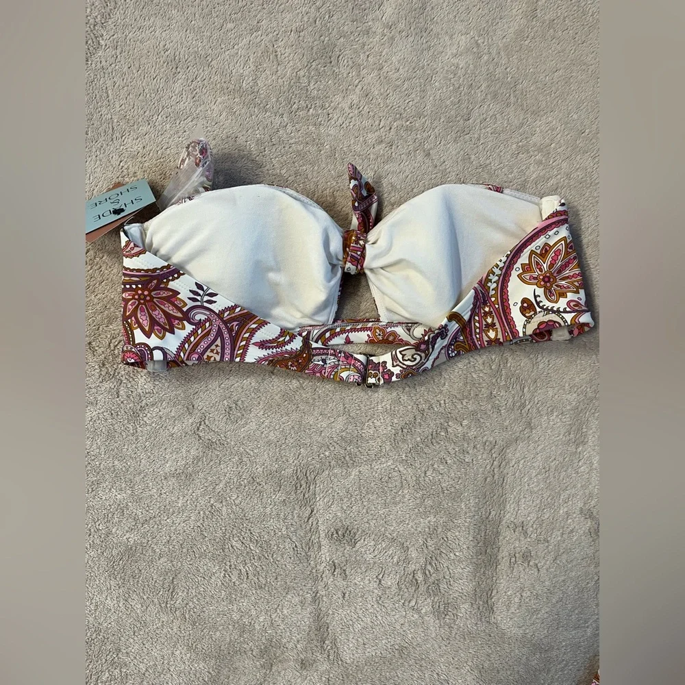 Shade & Shore Women’s Strapless Bandeau Bikini Top Large (12-14) NWT Paisley - Picture 4 of 9